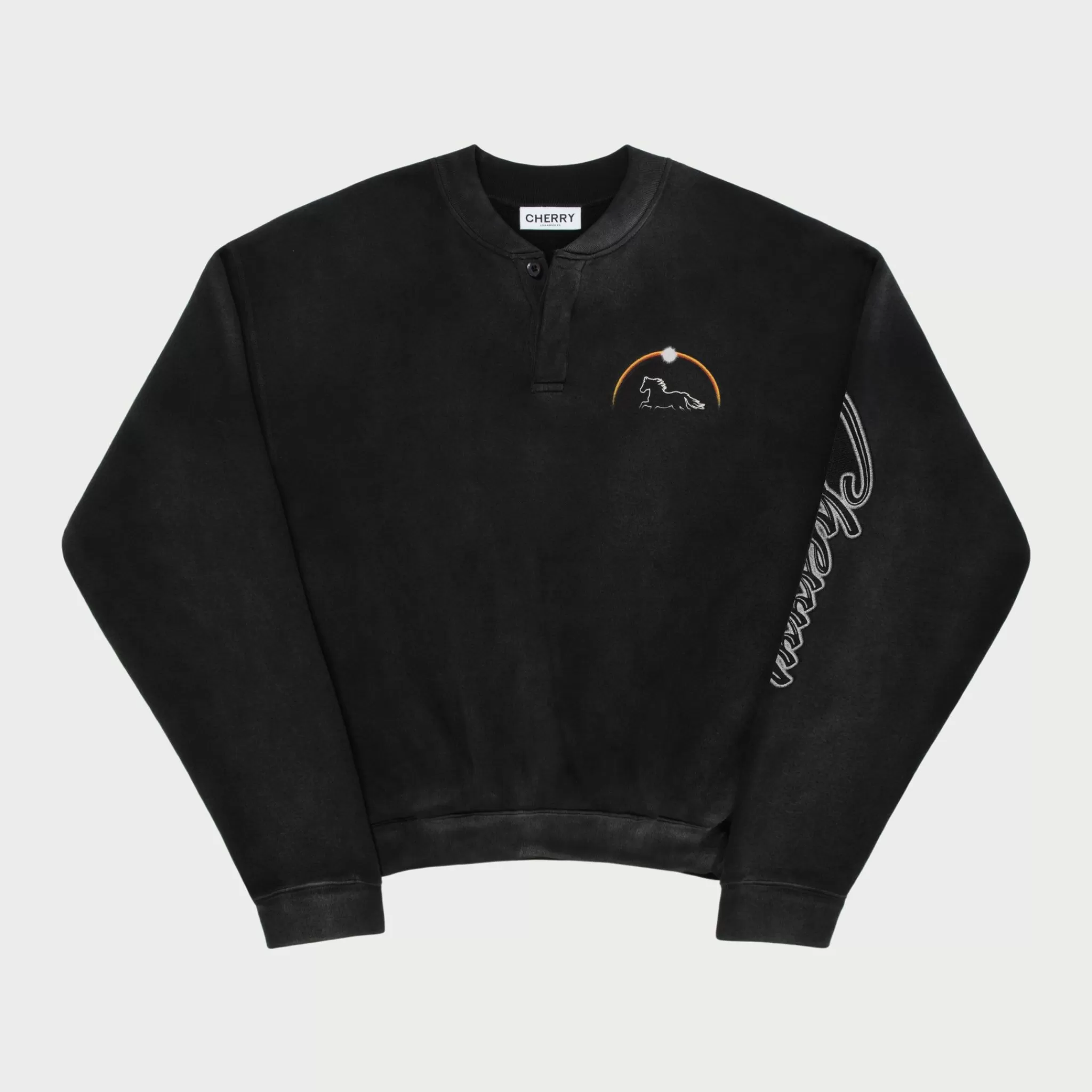 Cherry Col Rond Stardust Henley (Noir Vintage)* Sweat-Shirts
