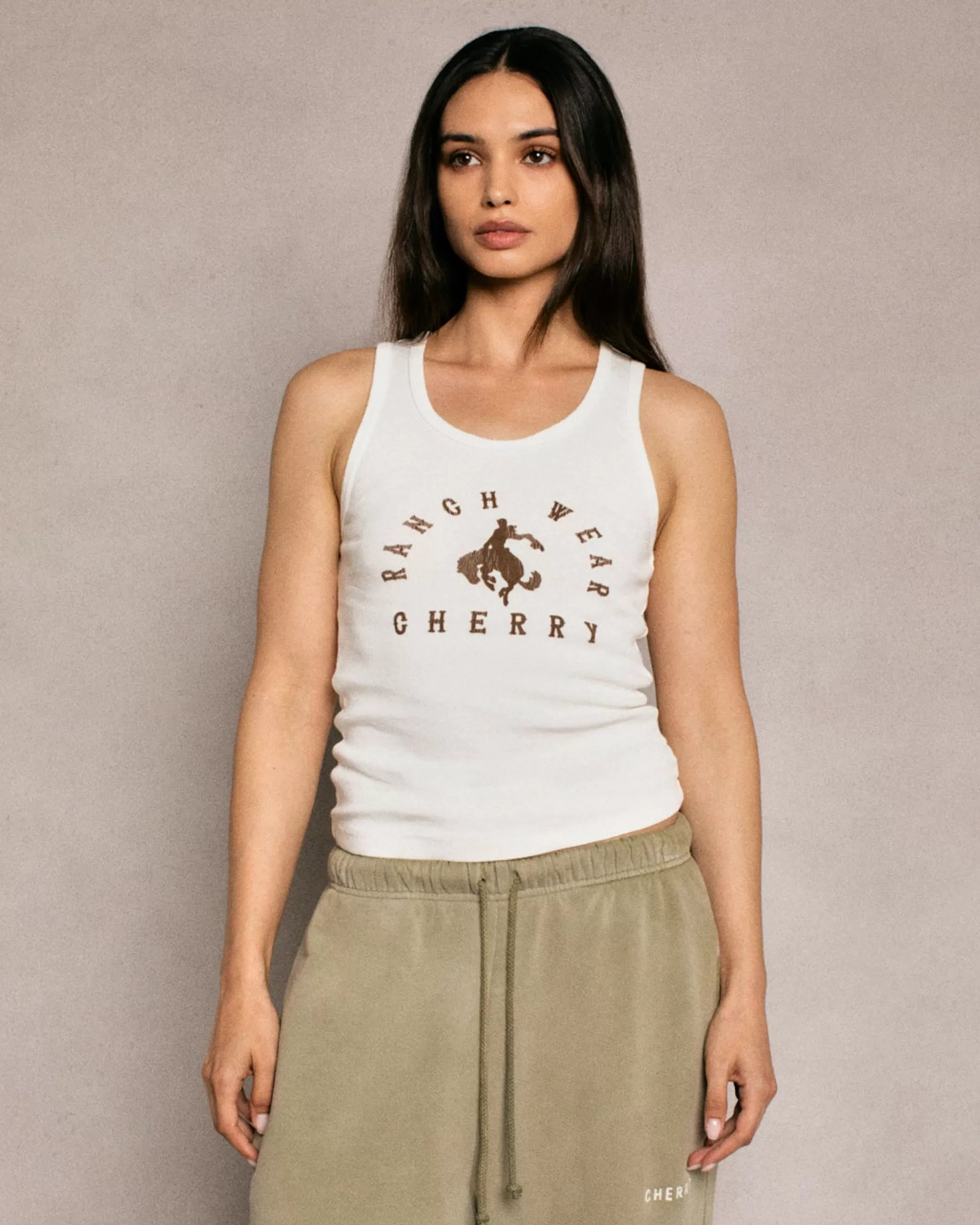 Cherry Debardeur Ranch Wear (Blanc Vintage)* Aux Femmes