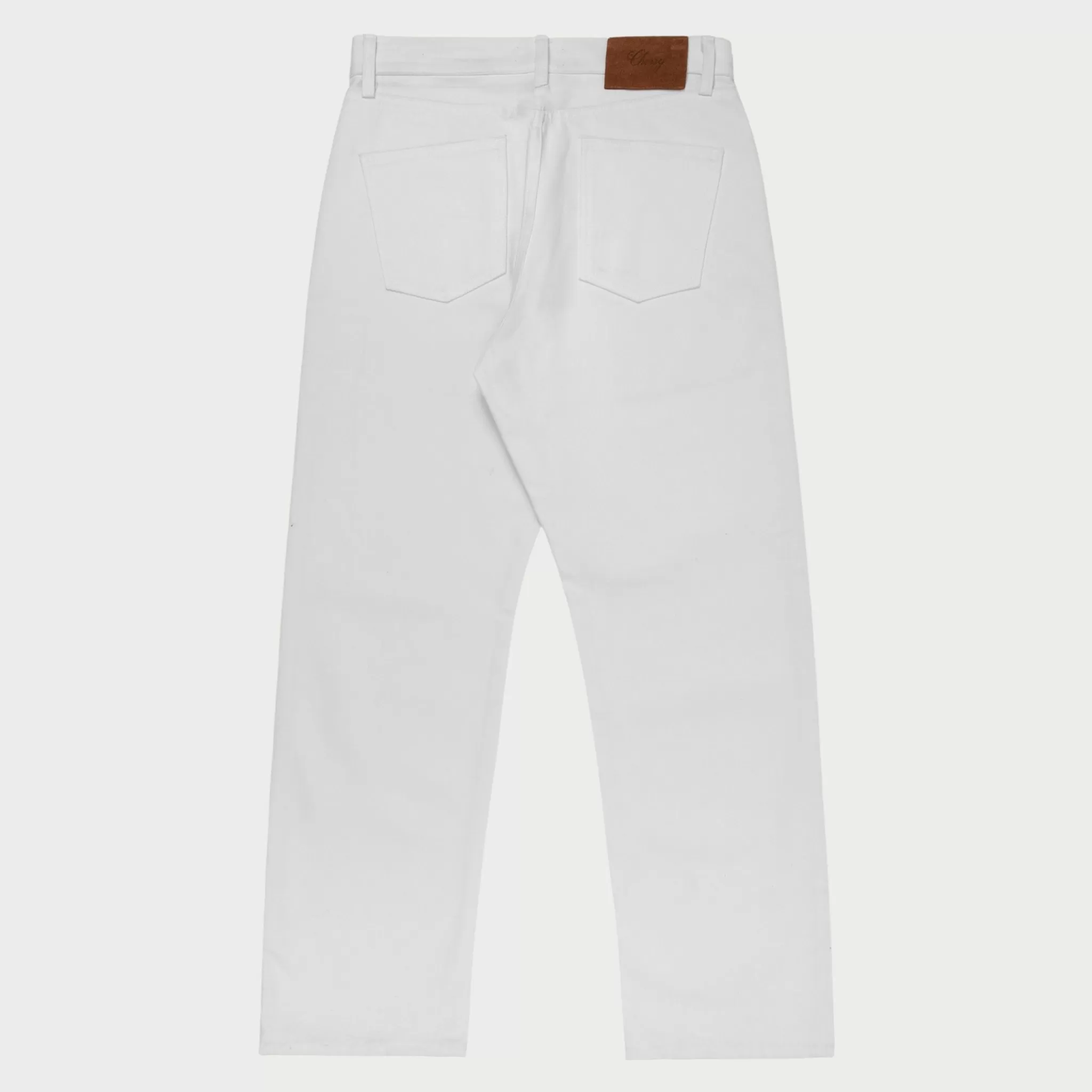 Cherry Denim A 5 Poches A Jambe Decontractee (Blanc)* Pantalon