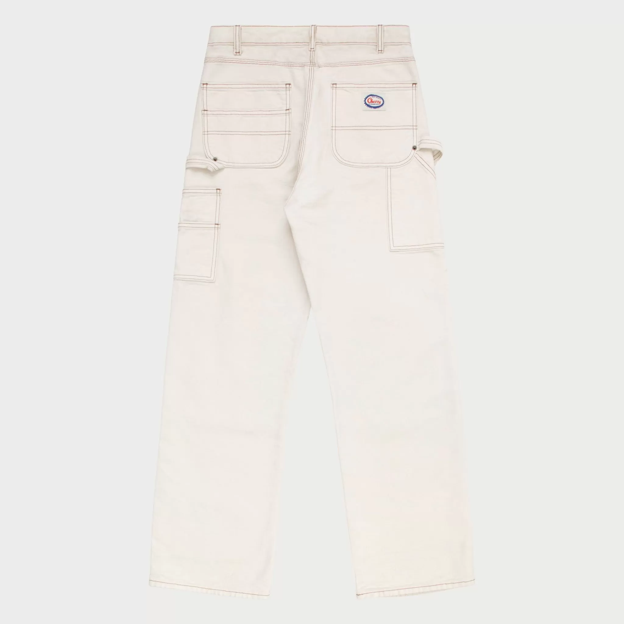 Cherry Double Genou En Toile A Jambe Large (Blanc Vintage)* Pantalon