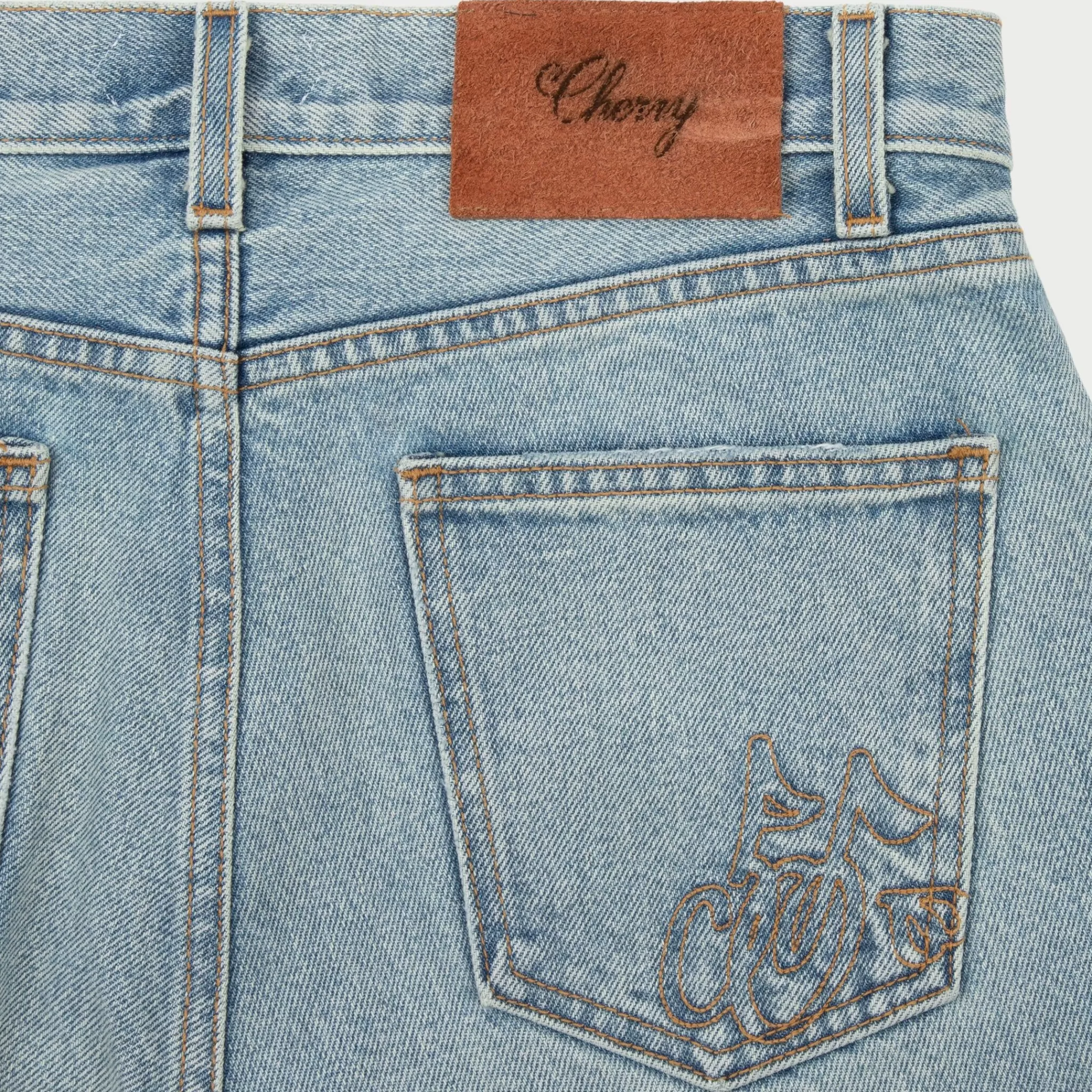 Cherry Jean En Denim A 5 Poches A Jambe Droite (George Wash)* Pantalon