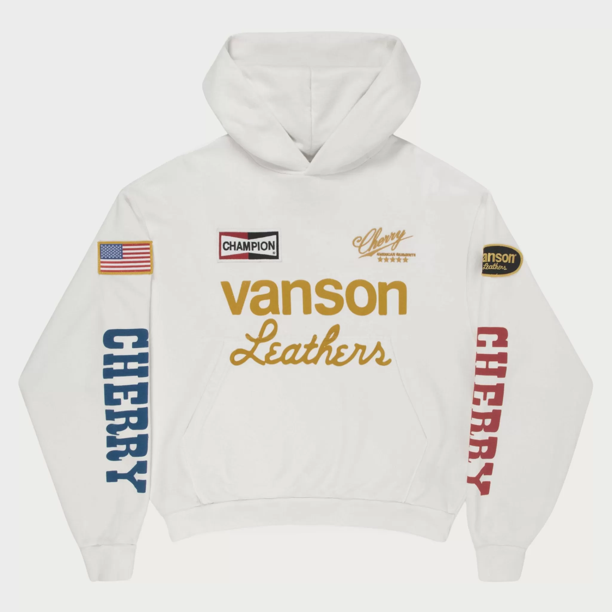 Cherry Sweat A Capuche Vanson (Blanc Vintage)* Sweat-Shirts