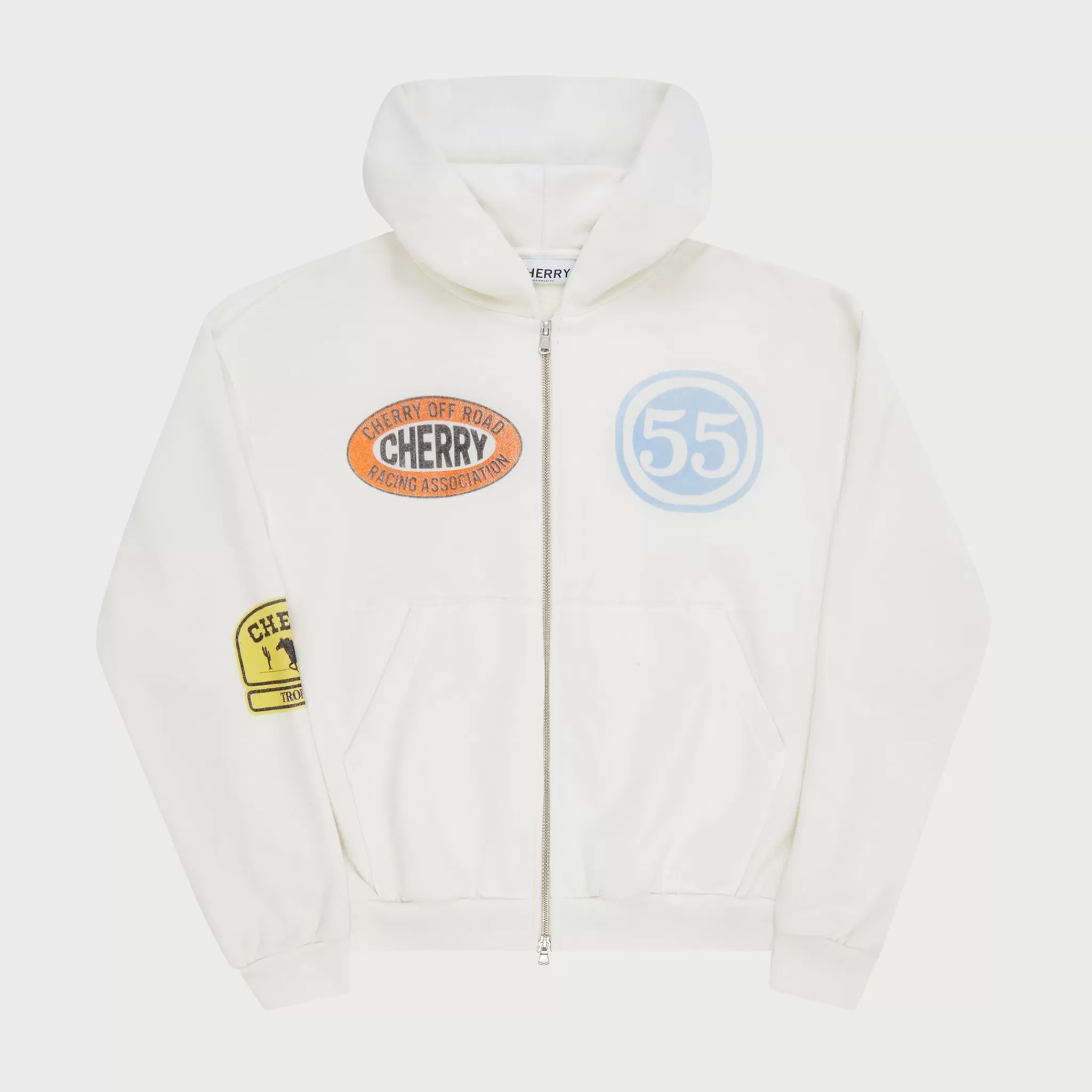 Cherry Sweat A Capuche Zippe Off Road (Blanc Vintage)* Sweat-Shirts