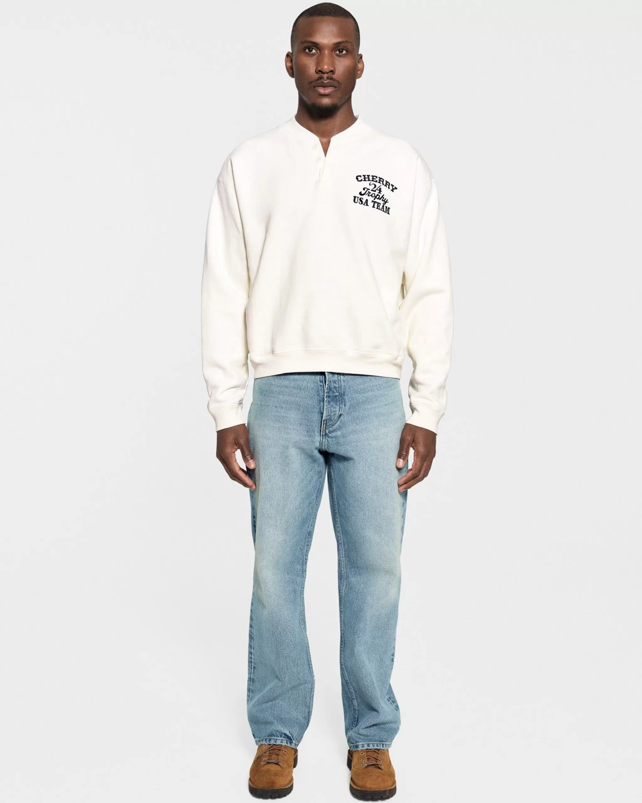 Cherry Trophy Henley Crewneck (Vintage Blanc)* Sweat-Shirts