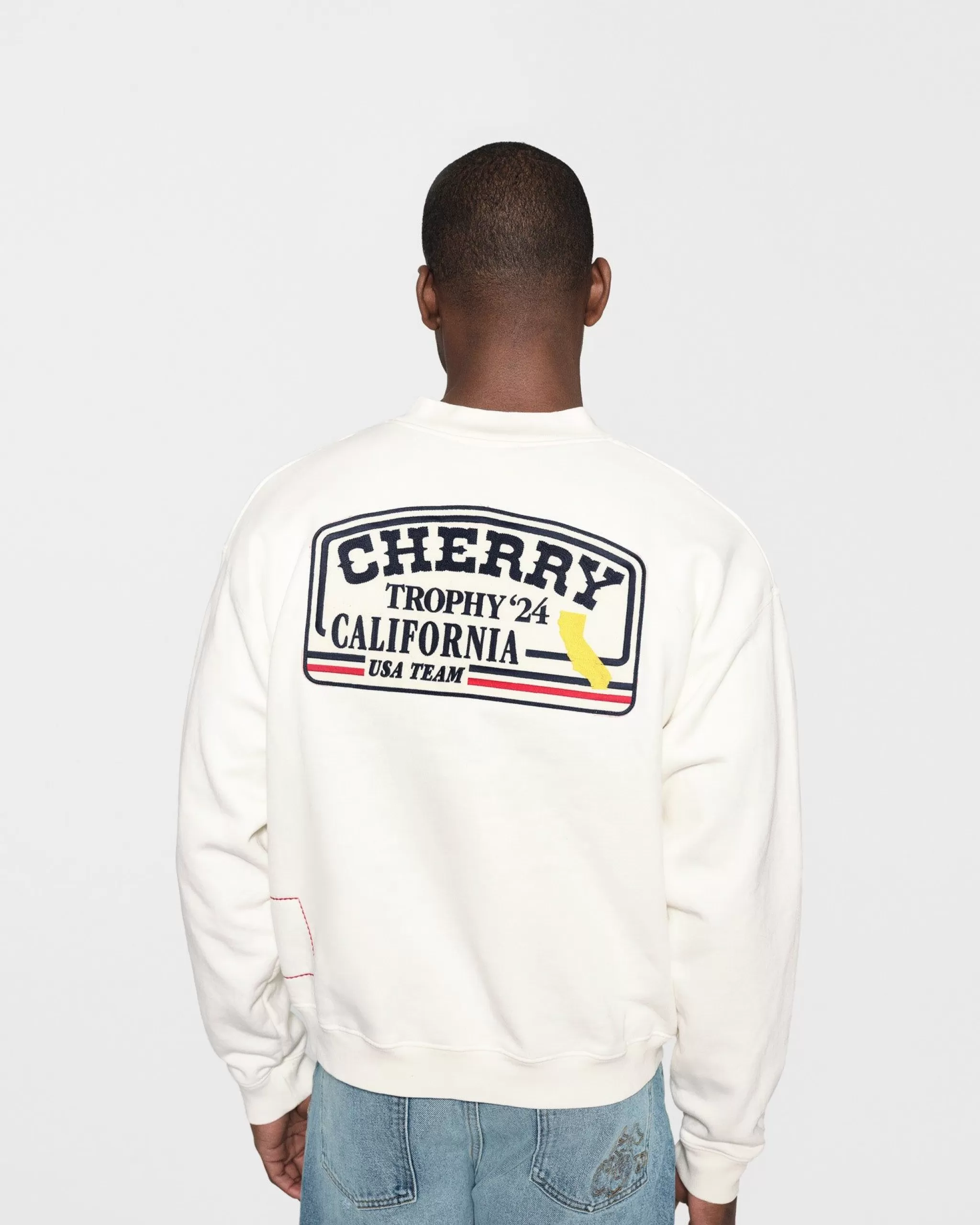 Cherry Trophy Henley Crewneck (Vintage Blanc)* Sweat-Shirts