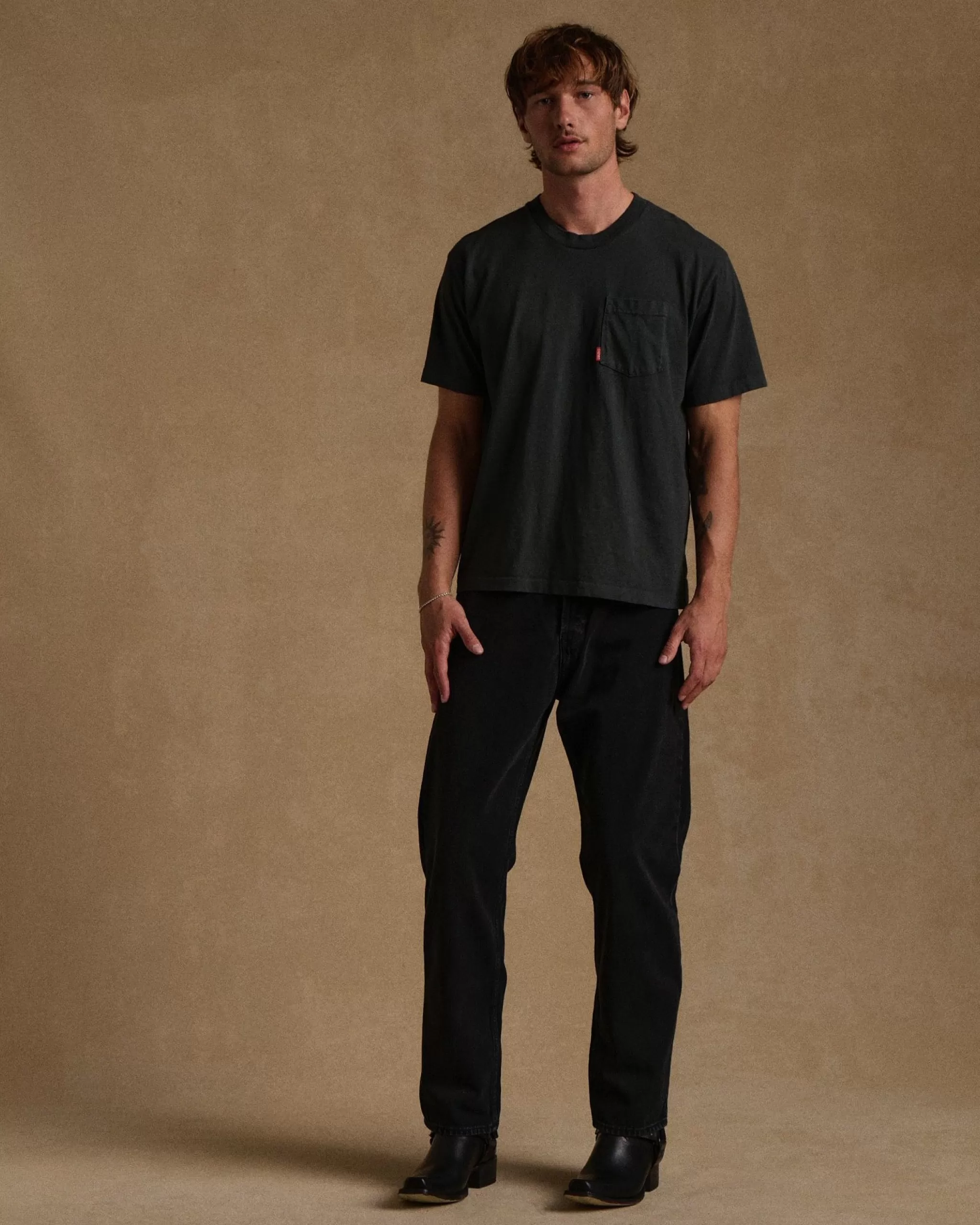 Cherry T-Shirt A Poche American Classic (Noir Vintage)* T-Shirts Et Manches Longues