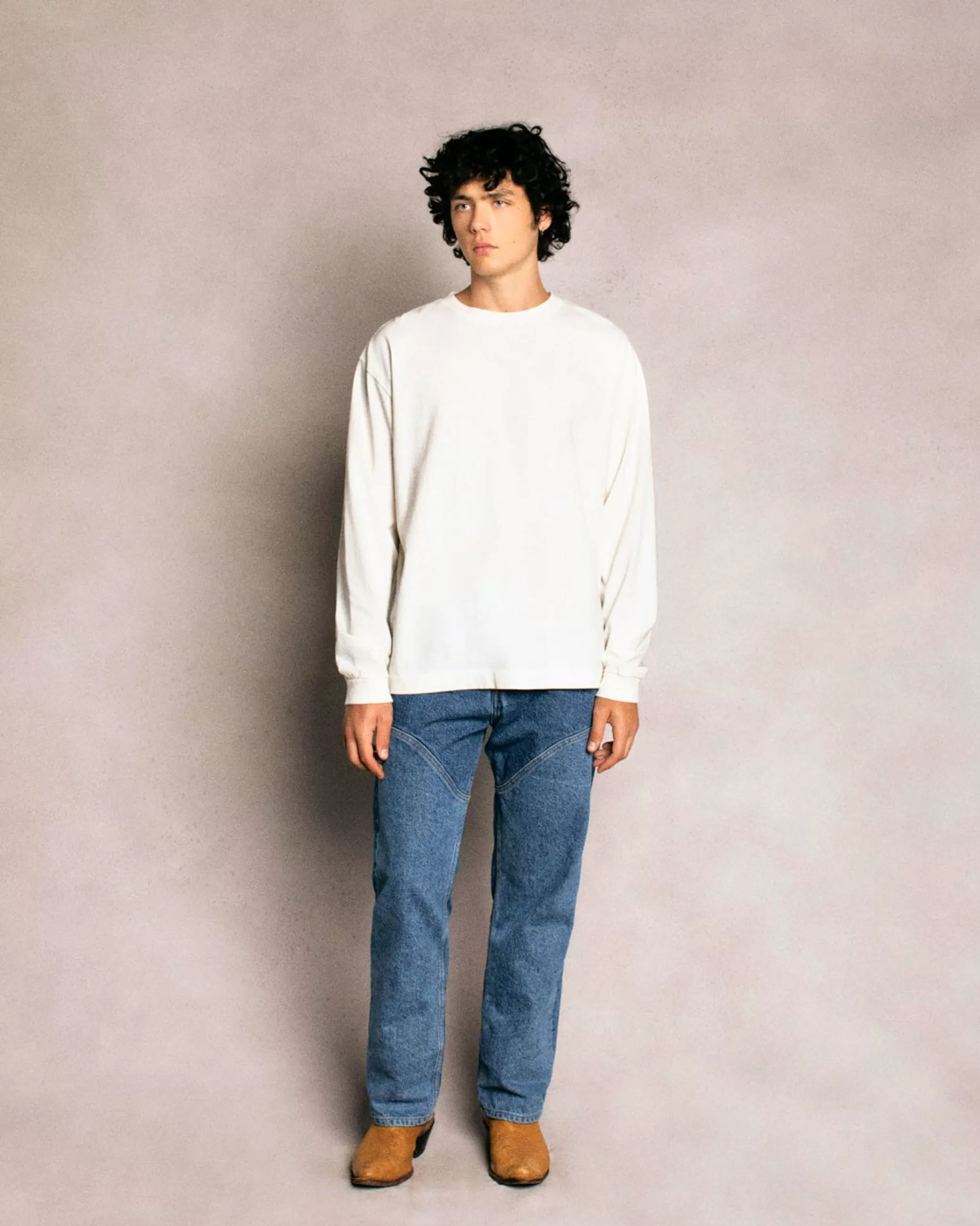Cherry T-Shirt Basique L/S (Blanc Vintage)* T-Shirts Et Manches Longues