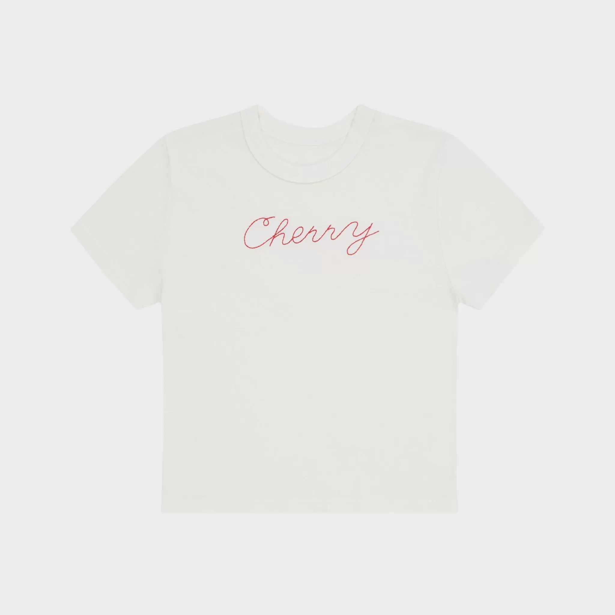 Cherry T-Shirt Bebe Au Point De Chainette (Blanc Vintage)* Aux Femmes
