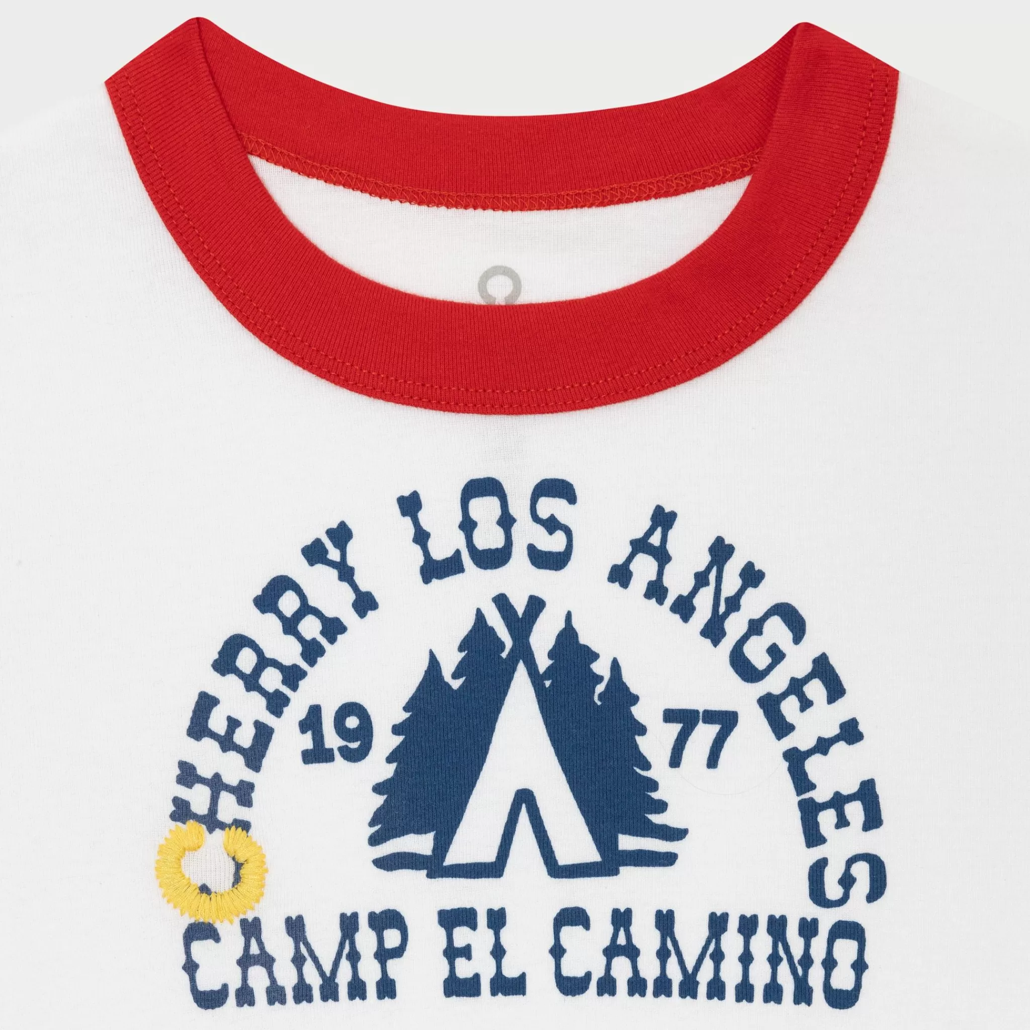 Cherry T-Shirt Camp Ringer Pour Bebe (Blanc/Rouge)* Aux Femmes