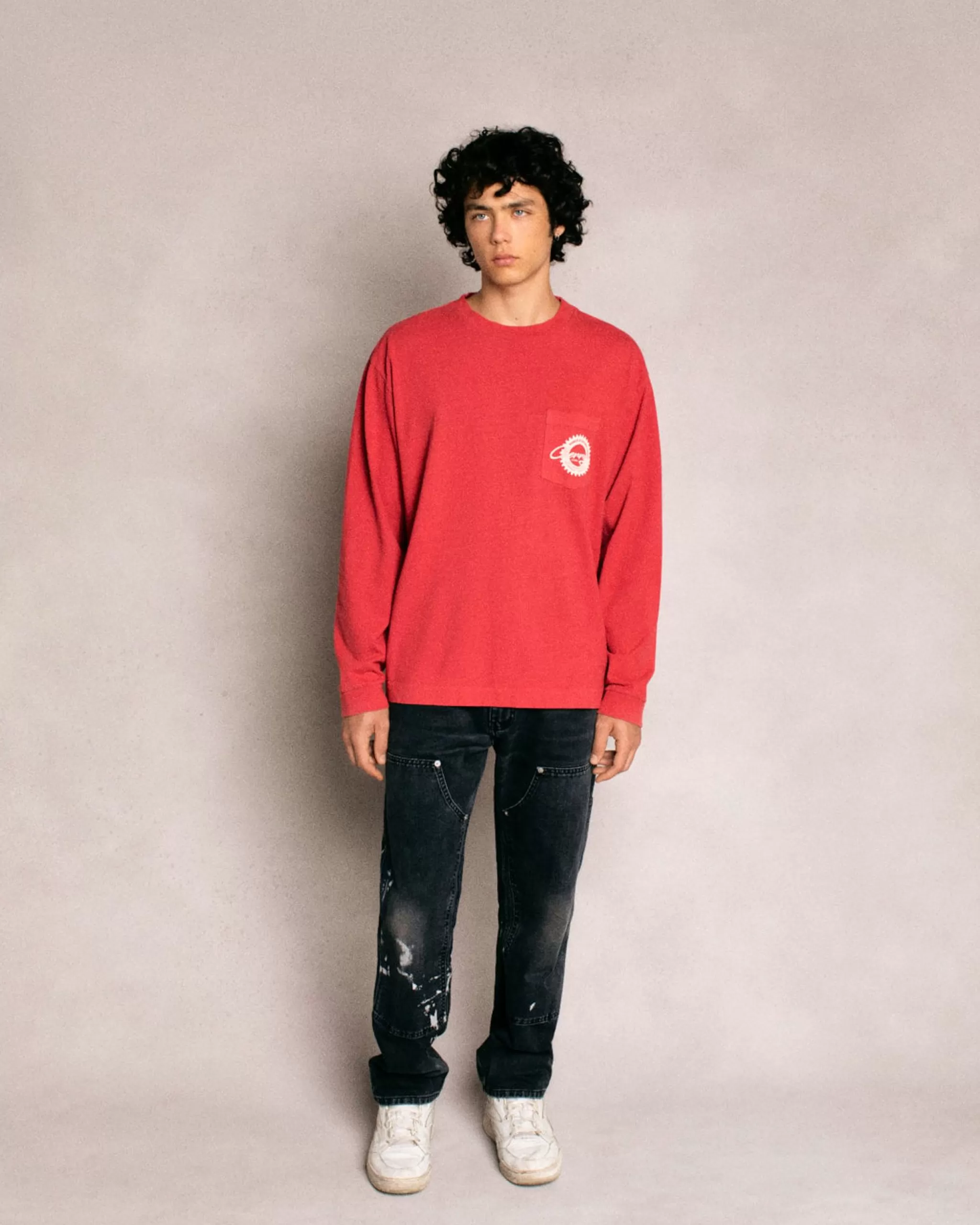 Cherry T-Shirt Cams Pocket L/S (Vintage Rouge)* T-Shirts Et Manches Longues