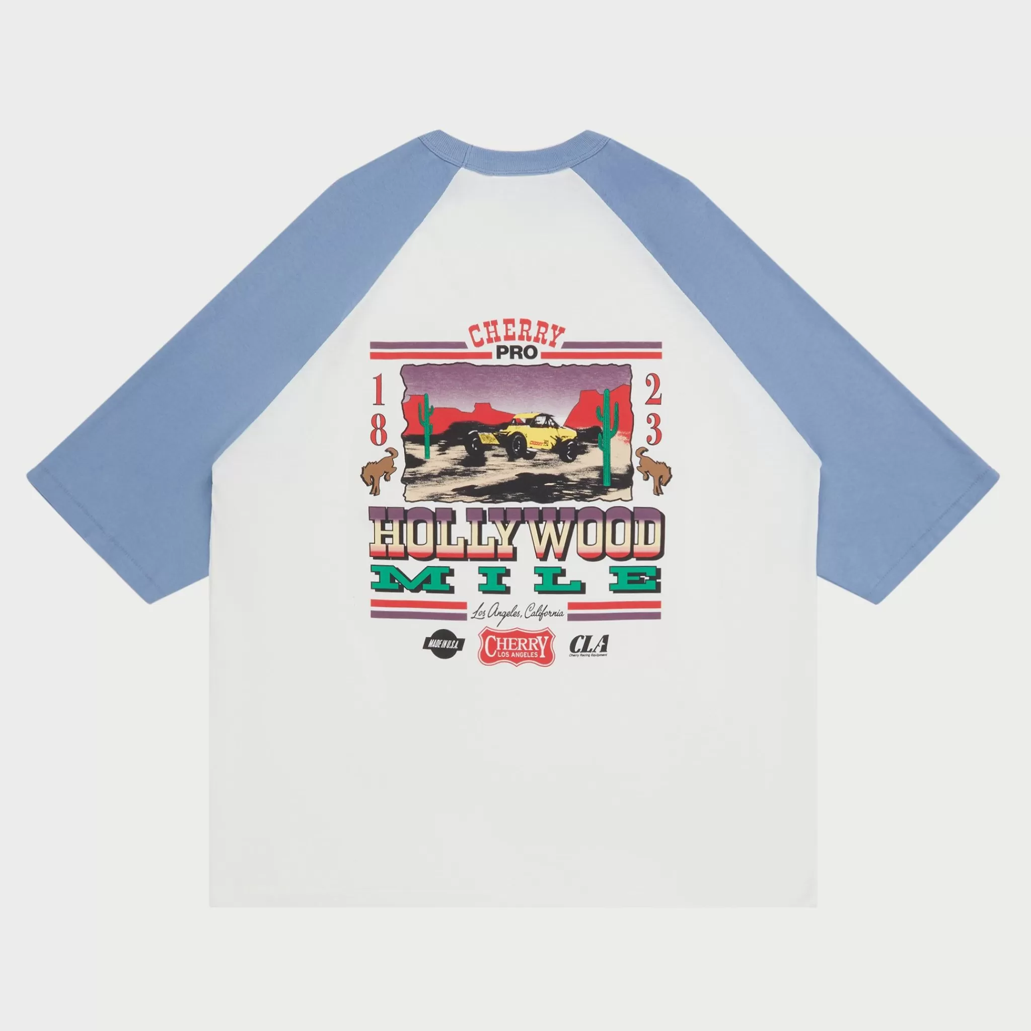 Cherry T-Shirt De Baseball Hollywood Mile (Bleu Poussiereux)* T-Shirts Et Manches Longues