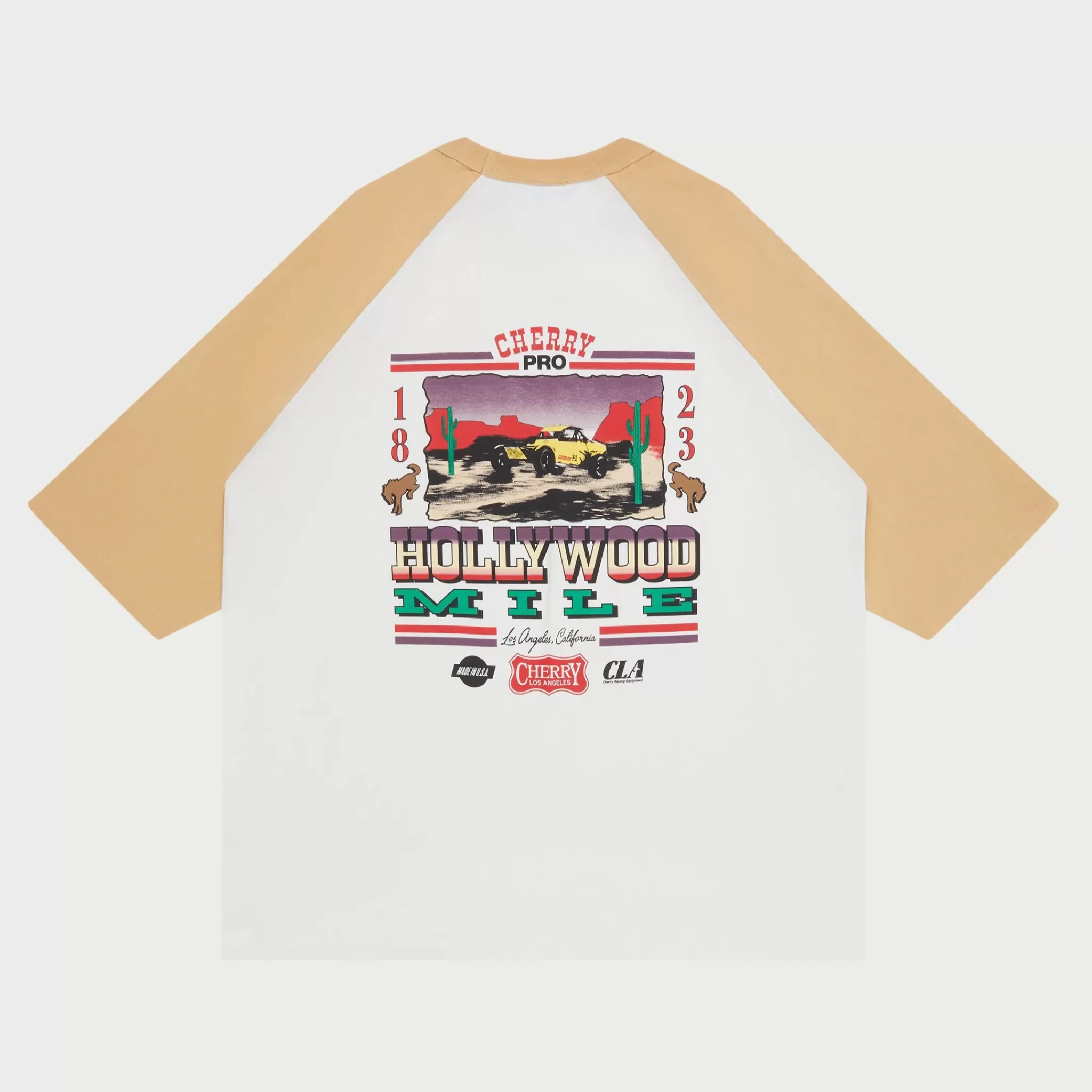 Cherry T-Shirt De Baseball Hollywood Mile (Camel)* T-Shirts Et Manches Longues