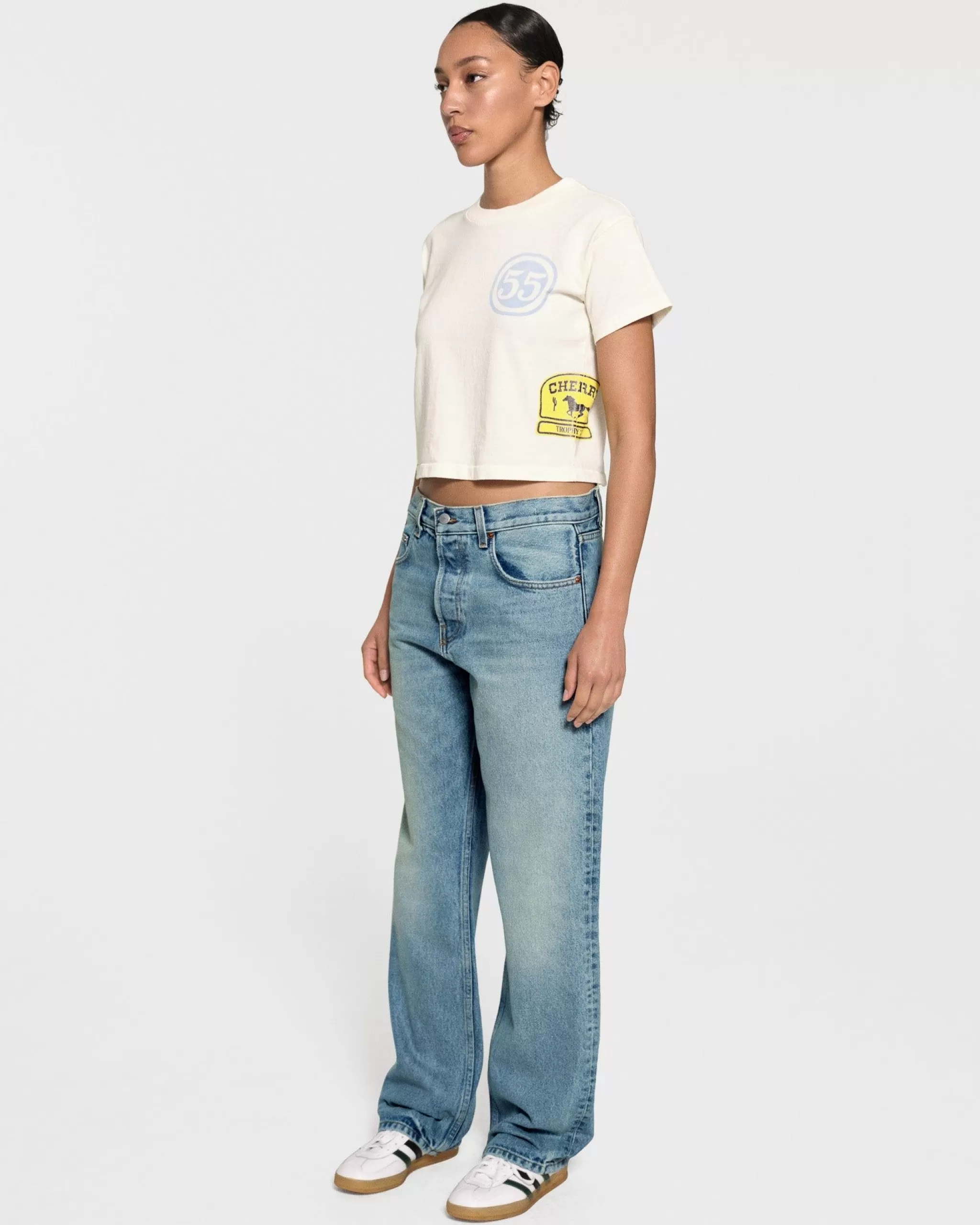 Cherry T-Shirt Pour Bebe Off Road Boxy (Blanc Vintage)* Aux Femmes