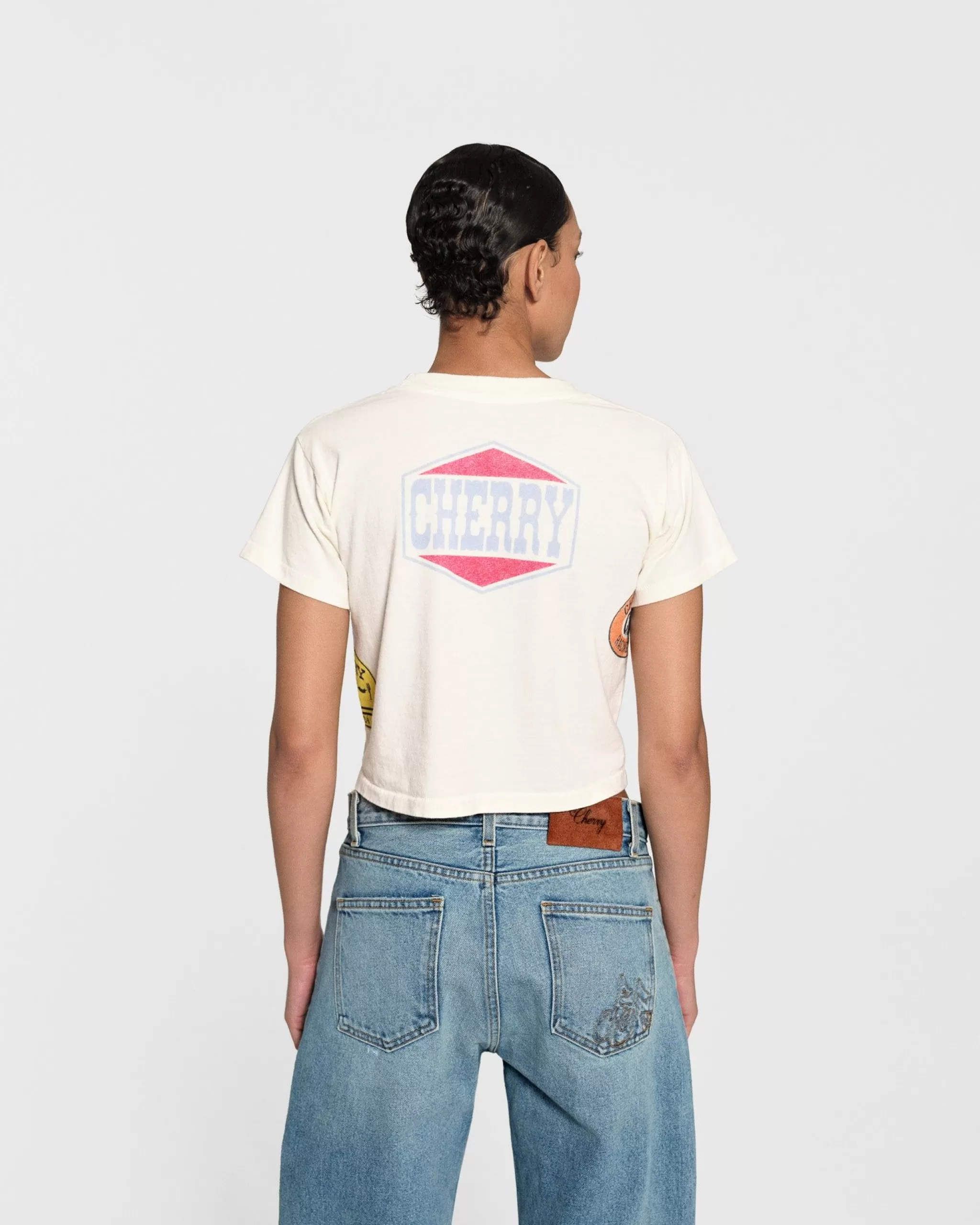 Cherry T-Shirt Pour Bebe Off Road Boxy (Blanc Vintage)* Aux Femmes