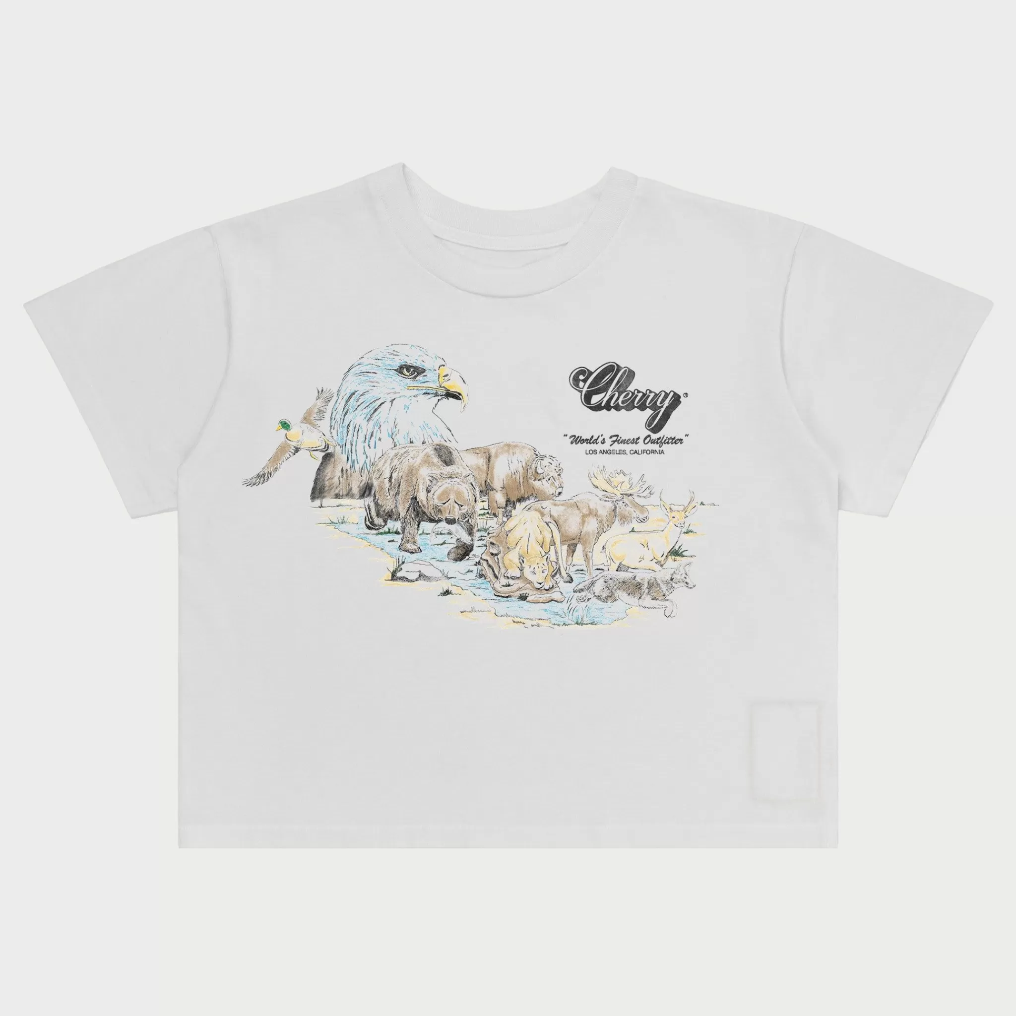 Cherry T-Shirt Pour Bebe Wilderness Boxy (Blanc)* Aux Femmes